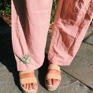 Hand embroidered linen pants- nvz customs